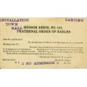 Hudson Aerie No. 643 Fraternal Order of Eagles meeting notice postal card 1922 Installation Town Hall Dancing