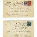 Group of 2 F.B. Buffham Racine Wisconsin via airmail 5c rate 1930 covers to Allston MA WM F. Gray