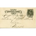 Boston Nagative cancel Box with T on Postal card 1881