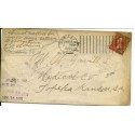 Sedalia Missouri 1901 cancel on cover has 5 straightline dates on the left side 1901-1903 Topeka Kansas Backstamp