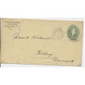 New York to Denmark 2c Postal envelope 3 back cancels