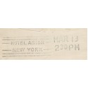Universal Non-postal HotelAstor New York cancel 1922 from New Orleans Louisiana