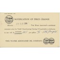 Tydol Flying Gasoline Notice of Price Change Postal card 1954
