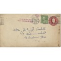 Auxiliary cancel sent postage enclosed letter son failing classes Boston 1936 Postal envelope combo