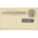 Postal card 1c Jefferson Order of Railway Conductors of America back Cedar Rapids Iowa