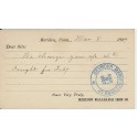 2 Meriden Connecticut Geometric Fancy cancels on Postal cards Blue Seymour MFG company recd cancels 1887