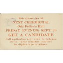 Postal card Bella Grotto No. 37 Odd Fellow Hall Springfield MA candidate night 1916