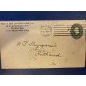 New England Stamp Co Boston Massachusetts corner 1895 American Machine cancel D6 (7) on postal envelope 2c Washington
