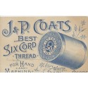 J&P Coats Six Cord Thread advertising card Kids in wagon design