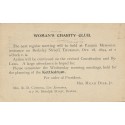 Woman's Charity Club 1894 meeting notice Pres Mrs Micah Dyer