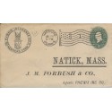 Phoenix Insurance Co. Hartford Connecticut 1898 Flag cancel on Advertising cover to Natick MA JM Forbush & CO agents