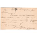#UX9 Postal card DPO West Beckett Massachusetts 1891 Scarce