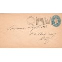 New York NY Sta P 1896 Flag cancel E14-1 1c postal envelope local use