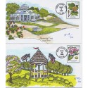 #3193-7 Flowering Trees set of 5 Hand Painted NF Neal Faircloth cachet First Day cover only 32 made