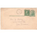 San Diego CA Kearney Branch 2/4/1918 note on postal card combo 2c rate