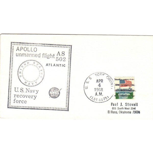 Apollo unmanned Flight A502 US Navy recovery Force USS York County LST-1175