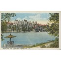 Mohonk Lake NY 1925 Oval cancel Postcard House from West Shore Road
