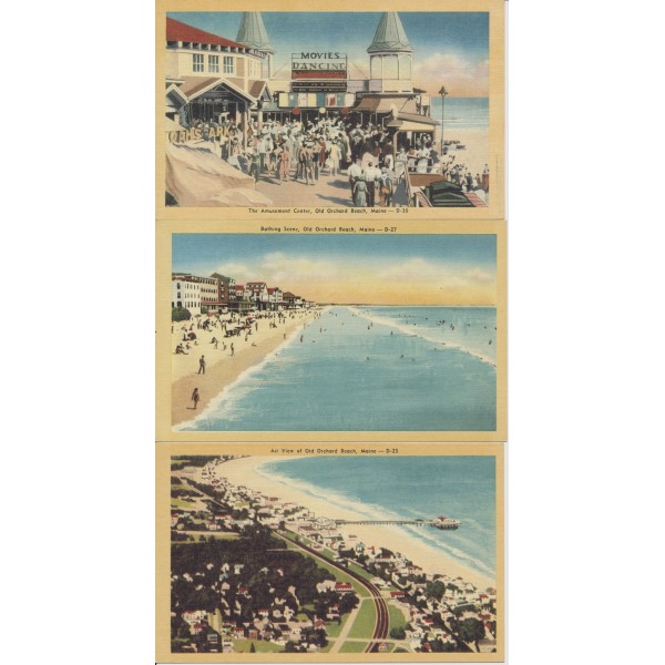 Group of 6 Old Orchard Beach Maine vintage postcards unused
