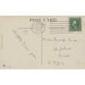 St. Johns Michigan Time marking cancel 1913 on Postcard RFD 7 1c Washington center line
