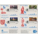 #ux139-142 World Stamp Expo 89 Int Columbian Alliance LTD cachet First Day Postal cards full sheet