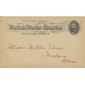 Fitchburg Massachussets Barnard Machine cancel on Postal card S.S. Sprague & Co Providence Rhode Island 1894