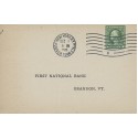 #408 1c Green Washington Schermack 1915 New York Hudson Term Sta Private Perforations on card