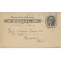 UX14 Postal card Washington DC 1899 Barr Fyke Machine cacnel  C2-121A 