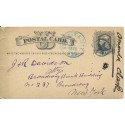 Postal card Nebraska City 1878 Blue Fancy cancel Star in Circle 