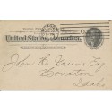 Chicago Illinois 1895 6 Bar (o) machine cancel on Postal card Northwest Life Assoc card