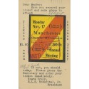 Manchester Connecticut Chamber of Commerce Meeting Notice  1930 Postal card 
