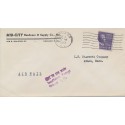 Mid-City Hardware Chicago 1951 Not in Airmail Insufficient Postage Auxiliary Marking 3c Prexy torn