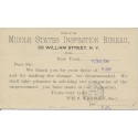 Postal card Wall Street Sta cancel Middle state Inspection Bureau back to Clark Music Co. 