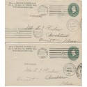Group of 2 Boston MA machine cancels 10-12 varieties both forwarded 1895 to Brockton