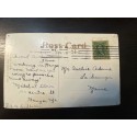 Ferry-Hampden Maine Sailboat Postcard Bangor 1908 Machine cancel has pinholes in corners