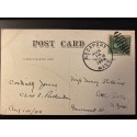 Straightsmouth Inn Rockport Massachusetts Postcard 1908 #300 1c Benfranklin to Little Falls NY has small crease left