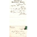Gotham Train & Co MFG's Supplies Boston MA 1874 envelope & letterhead to Case Bros South Manchester CT