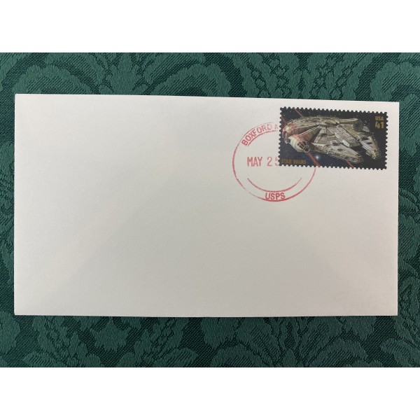 #4143B Millennium Falcon Star Wars 30th uncacheted First Day cover Boxford Massachusetts unofficial cancel only 5 made with this cancel Rare 5/25/2007