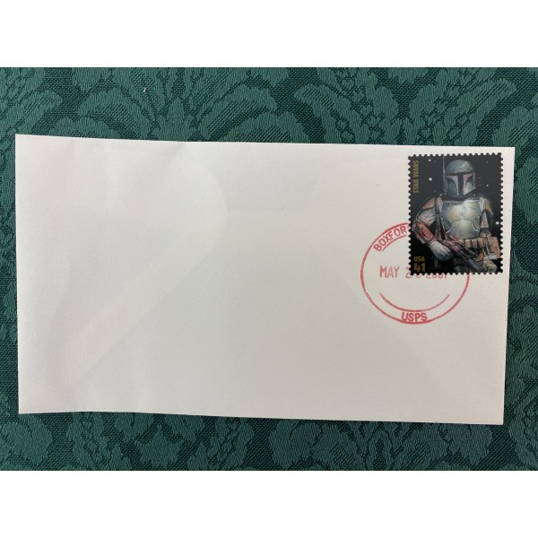#4143J Boba Fett Star Wars 30th uncacheted First Day cover Boxford Massachusetts unofficial cancel only 5 made with this cancel Rare 5/25/2007