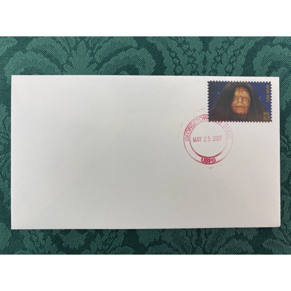 #4143C Emperor Palpatine Star Wars 30th uncacheted First Day cover Georgetown Massachusetts unofficial cancel only 5 made with this cancel Rare 5/25/2007