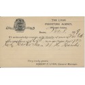 Lyon Furniture Agency Boston Massachusetts 1899 Credits & Collections Advertising Postal card