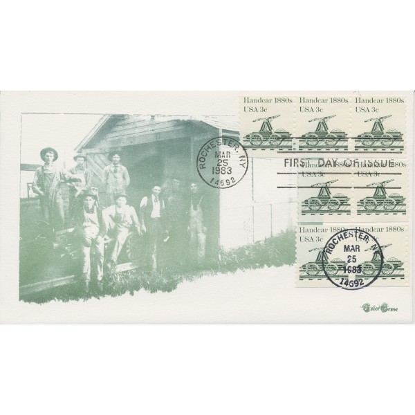 #1898 Handcar 1880's combo Tudor House cachet First Day cover
