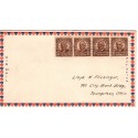 #686 strip of 4 1 1/2c WARREN G. Harding Stoutzenberg Shield Airmail envelope First Day cover 