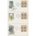 #1611 $2 PB of 4 lot of 3 Oil Lamp Artmaster, Artcraft, Farnam, cachet First Day covers