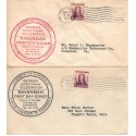 #726 General Oglethorpe set of 2 Rubber Stamp C of C cachet First & 2nd Day covers Savannah GA cancels with labels on back