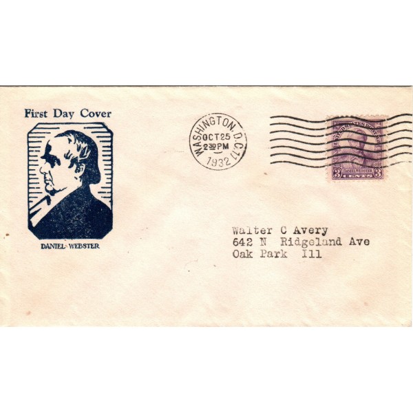 #725 Daniel Webster Fairway cachet 2nd Day cover DC