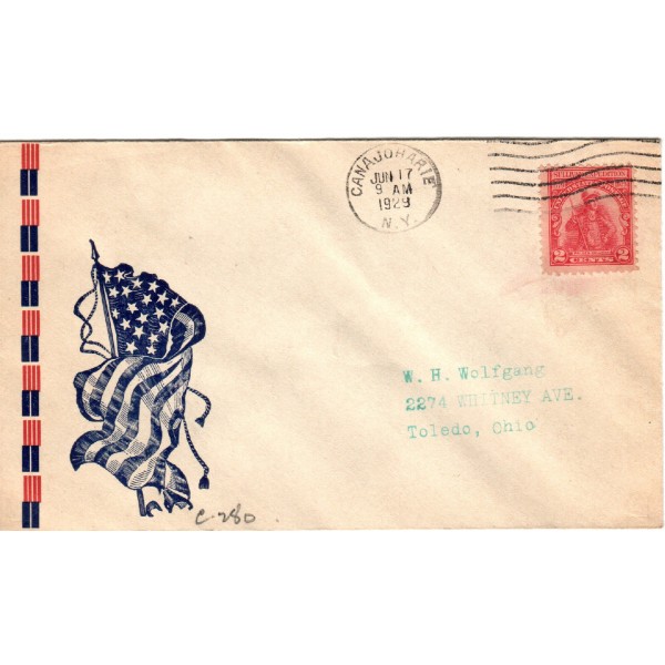#657 General Sullivan Expedition American Flag cachet First Day cover Canajoharie NY 