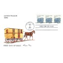 #2464 PNC#3 strip of 3 Lunch Wagon Hand Painted Rowe cachet First Day cover only 90 made