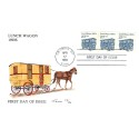 #2464 PNC#2 strips of 3 Lunch Wagon Hand Painted Rowe cachet First Day cover only 90 made