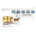 #2464 PNC#3 strips of 5 Lunch Wagon Hand Painted Rowe cachet First Day cover only 90 made