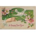 Phoenix Arizona Territory 1910 Flag cancel on Postcard Happy New Year sent to Ohio